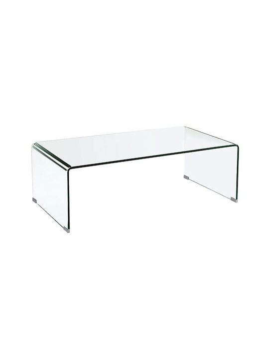 Rectangular Central Coffee Table Glasser Glass Transparent L120xW60xH40cm EM720,3