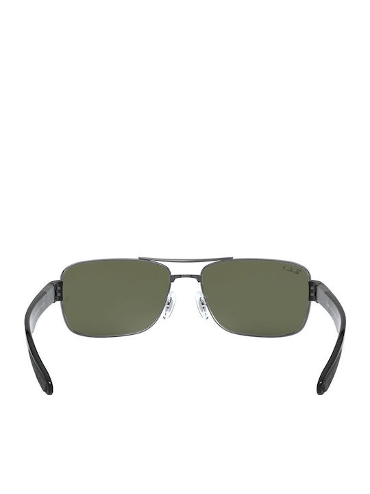 Ray Ban Ανδρικά Γυαλιά Ηλίου με Ασημί Μεταλλικό Σκελετό και Πράσινο Φακό RB3522 004/71