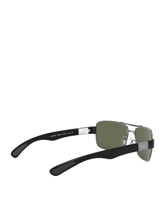 Ray Ban Ανδρικά Γυαλιά Ηλίου με Ασημί Μεταλλικό Σκελετό και Πράσινο Φακό RB3522 004/71