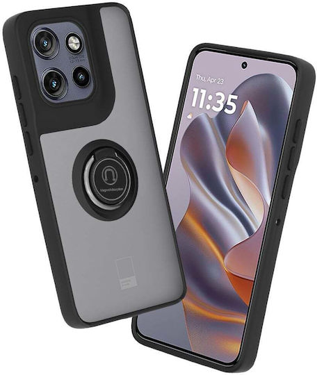 Techsuit Glinth Umschlag Rückseite Silikon Schwarz (Motorola Edge 50 Neo / Edge 60 Neo)