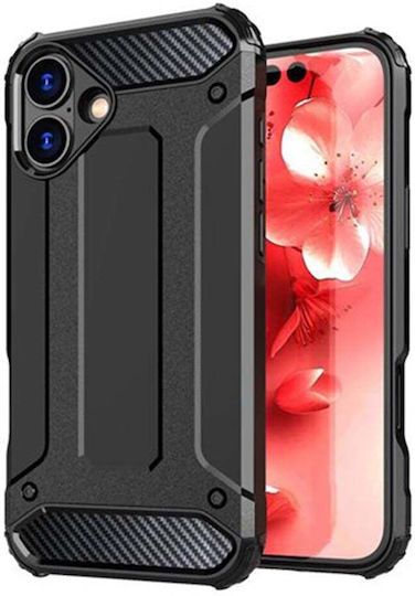 Techsuit Hybrid Back Cover Rezistent Negru (iPhone 16)