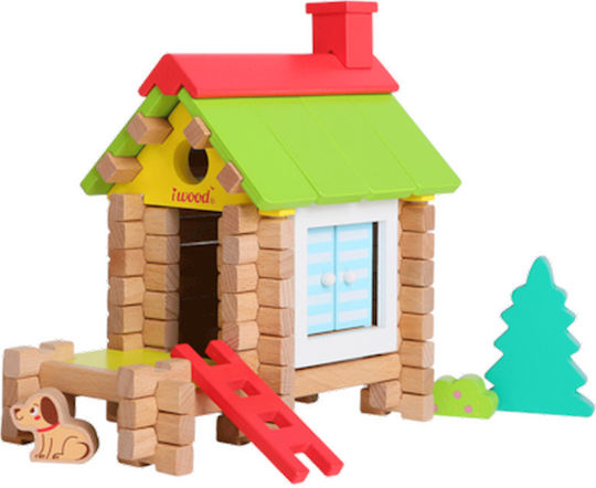 iwood Wooden Building Blocks High Footed Cabin for 8+ Years 80 Pieces