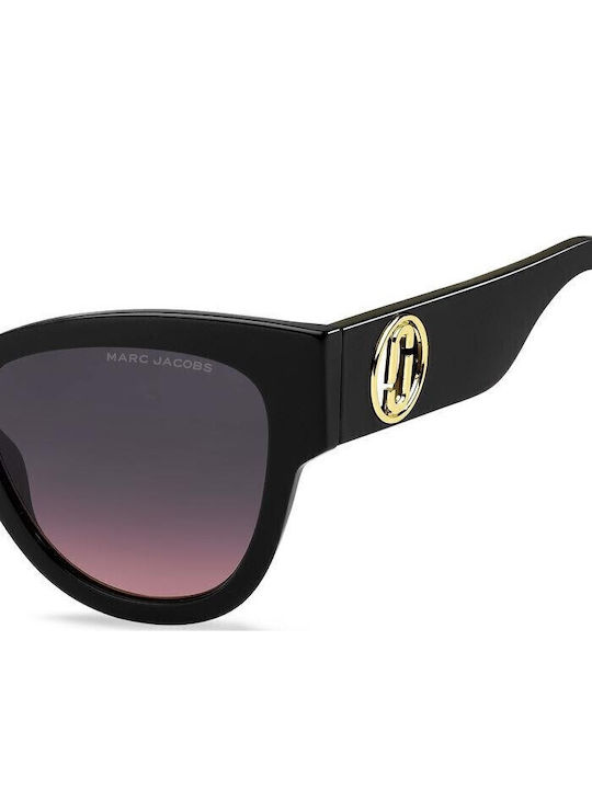 Marc Jacobs Women's Sunglasses with Black Plastic Frame and Black Gradient Lens Marc 697/S 807/FF