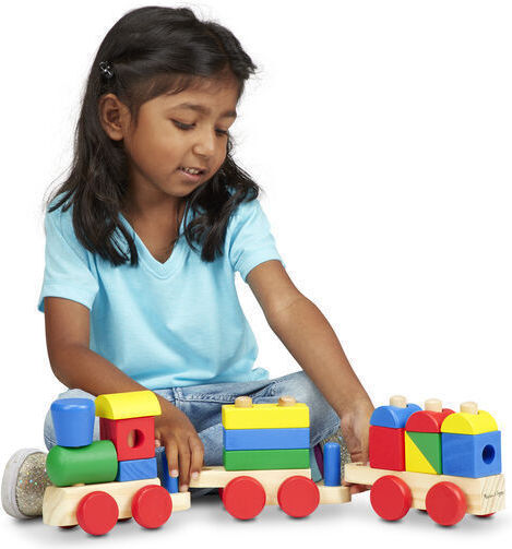 Melissa & Doug Bausteine Zug mit Bausteinen Holz