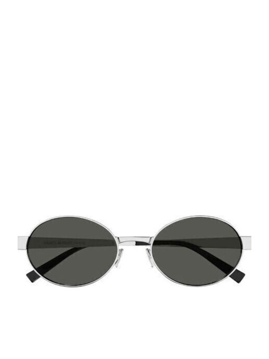 Ysl Unisex Sunglasses with Silver Metal Frame and Green Lens