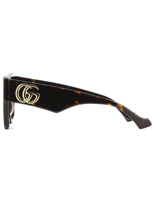 Gucci Γυναικεία Γυαλιά Ηλίου με Καφέ Ταρταρούγα Κοκκάλινο Σκελετό και Καφέ Φακό GG1422S 003