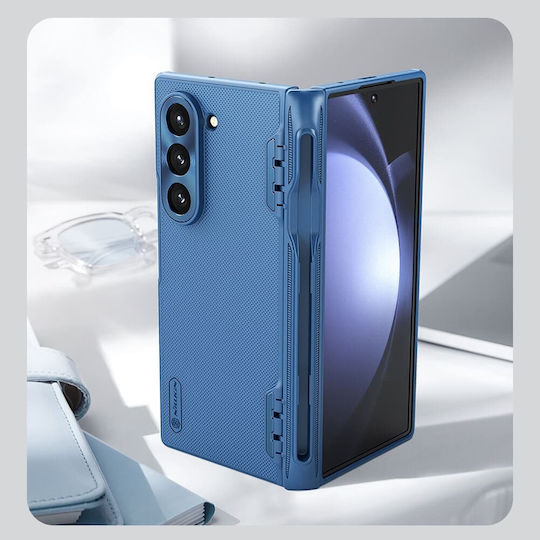 Nillkin Super Frosted Shield Umschlag Rückseite Silikon Blau (Galaxy Z Fold6)
