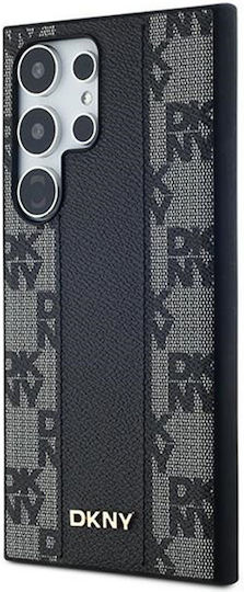 DKNY Pattern Back Cover Piele artificială / Piele Negru (Galaxy S24 Ultra)
