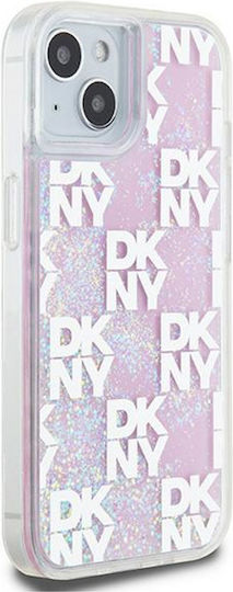 DKNY Liquid Glitter Checkered Pattern Back Cover Πλαστικό / Σιλικόνης Ροζ (iPhone 13)