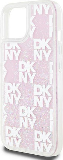 DKNY Liquid Glitter Checkered Pattern Back Cover Πλαστικό / Σιλικόνης Ροζ (iPhone 13)