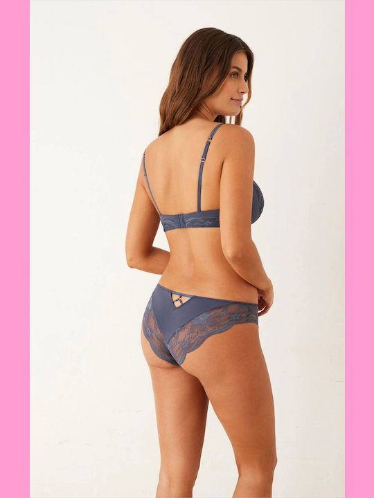 Promise Spitzen Unterwäsche-Set für Damen BH mit Schlupf Samon