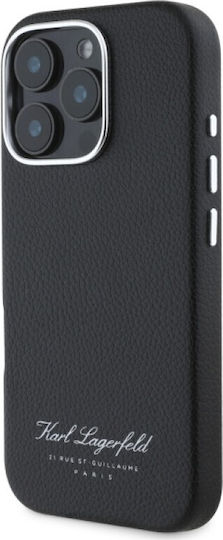 Karl Lagerfeld Grained Pu Hotel Rsg Case Iphone 16 Pro Max Black