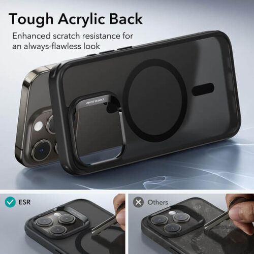 ESR Classic Hybrid Halolock Umschlag Rückseite Silikon Schwarz (iPhone 17 Pro / iPhone 16 Pro)