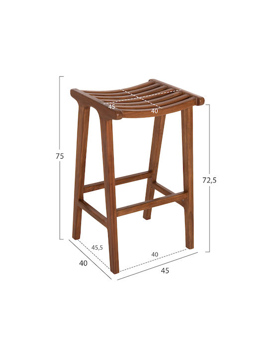 Hocker Bar mit Rückenlehne Hölzernes Bundy Walnut 45x40x75cm