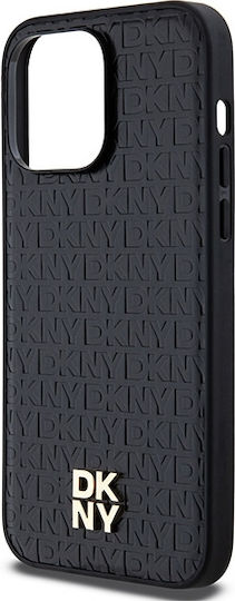 Dkny Pu Leder Wiederholungsmuster Stapel Logo Magsafe Hülle Iphone 13 Pro Max Schwarz