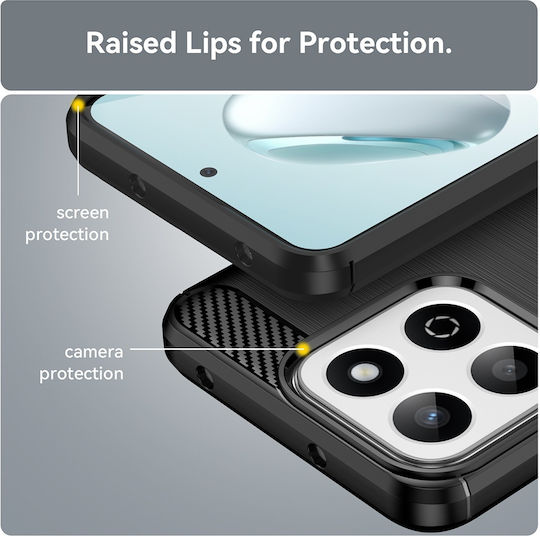 Techsuit Carbon Umschlag Rückseite Silikon Schwarz (Xiaomi 14T Pro - Techsuit)
