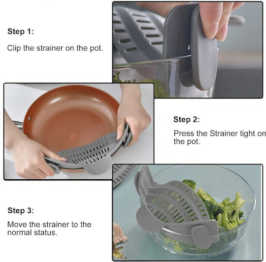 Silicone Strainer Grip Suitable Pots Bowls Pans Useful Pasta Spaghetti Meat