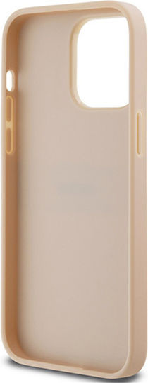 Калъф от PU кожа с повтарящ се шарен тонален райе за iPhone 14 Pro Max в розово, DKNY