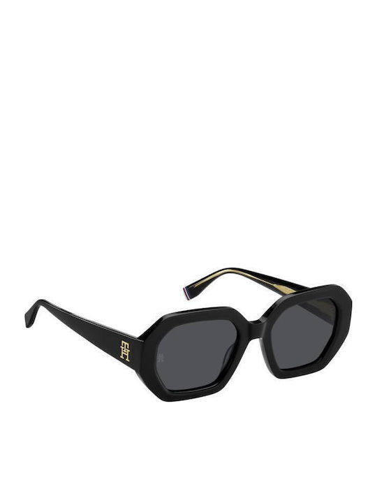 Tommy Hilfiger Women’s Sunglasses With Black Horn-Rimmed Frame And Grey Lens TH2155/S 807/IR