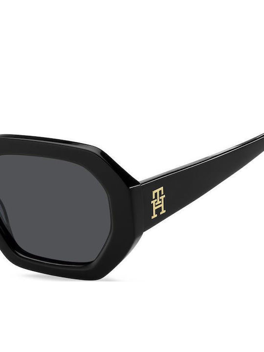 Tommy Hilfiger Women’s Sunglasses With Black Horn-Rimmed Frame And Grey Lens TH2155/S 807/IR