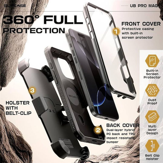Supcase Unicorn Beetle Pro Mag Back Cover Plastic / Silicone 2mm Black (iPhone 16 Pro)