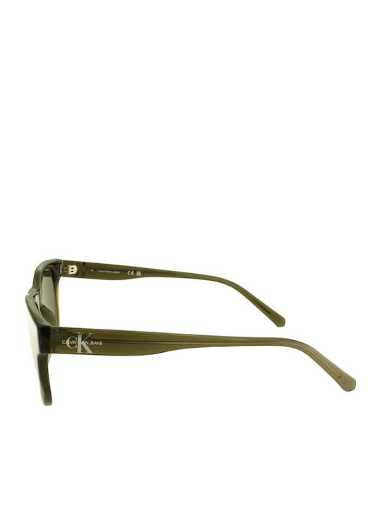 Calvin Klein Unisex Γυαλιά Ηλίου με Πράσινο Κοκκάλινο Σκελετό και Μαύρο Φακό CKJ20632S 314
