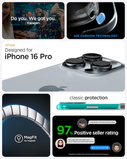 Spigen Classic C1 Back Cover Σιλικόνης Μπλε (iPhone 16 Pro)