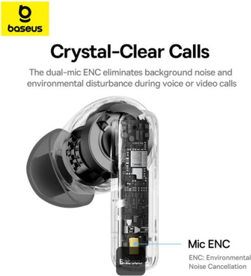 Baseus E20 In-ear Bluetooth Handsfree Earphones with Sweat Resistance and Charging Case Black