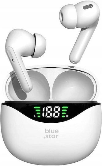 Blue Star T60 In-ear Bluetooth Handsfree Earphones with Charging Case White