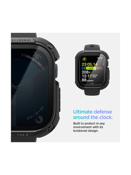 Spigen Tough Armor Plastic Case in Black color for Apple Watch Series 10 - 46mm