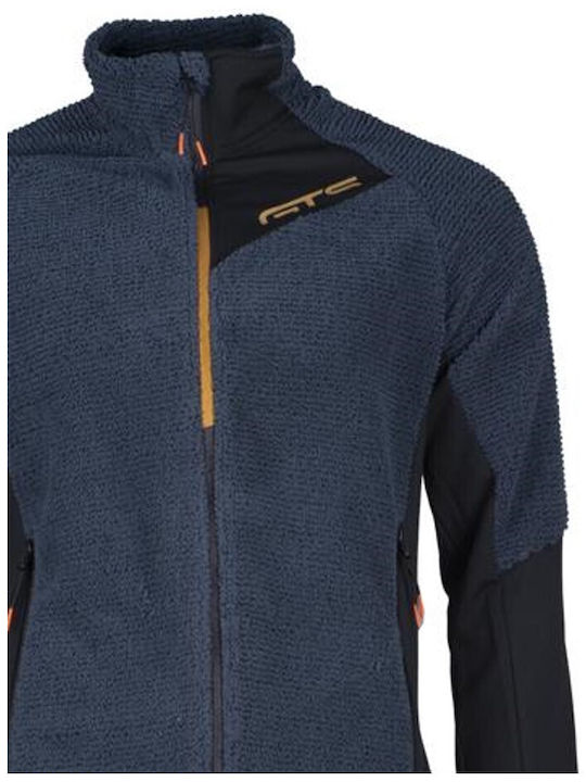 GTS Moda Italia Men's Fleece Cardigan with Zipper Petrol