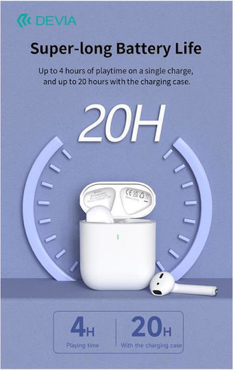 Devia EM053 In-ear Bluetooth Handsfree Earphones with Charging Case White
