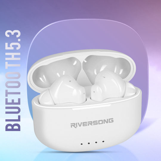 Riversong Airfly L8 In-ear Bluetooth Handsfree Ακουστικά με Θήκη Φόρτισης Λευκά