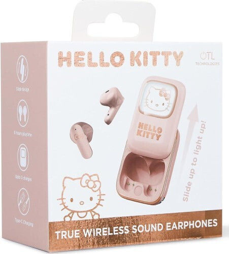 OTL Hello Kitty Slide Earbud Bluetooth Handsfree Ακουστικά με Θήκη Φόρτισης Ροζ