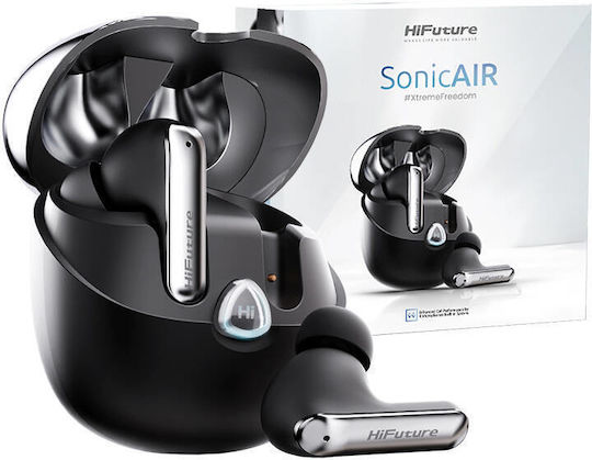 HiFuture Sonicair In-ear Bluetooth Handsfree Ακουστικά με Αντοχή στον Ιδρώτα και Θήκη Φόρτισης Μαύρα