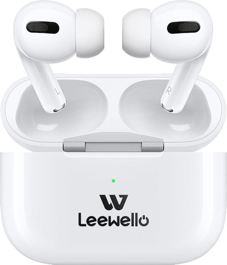 Leewello WP-422 In-ear Bluetooth Handsfree Ακουστικά με Θήκη Φόρτισης Λευκά