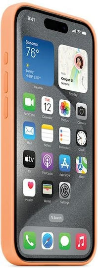 Apple Back Cover Silicon Portocaliu (iPhone 15 Pro Max)