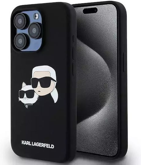 Karl Lagerfeld Karl&Choupette Umschlag Rückseite Kunststoff / Silikon Schwarz (iPhone 15 Pro)