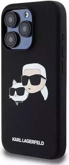 Karl Lagerfeld Karl&Choupette Umschlag Rückseite Kunststoff / Silikon Schwarz (iPhone 15 Pro)