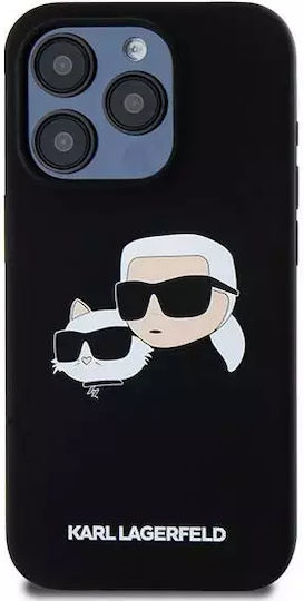 Karl Lagerfeld Karl&Choupette Umschlag Rückseite Kunststoff / Silikon Schwarz (iPhone 15 Pro)