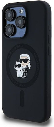 Karl Lagerfeld Karl&Choupette Umschlag Rückseite Kunststoff / Silikon Schwarz (iPhone 15 Pro)