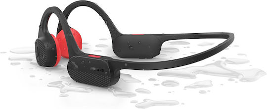 Philips Bone Conduction Bluetooth Handsfree Ακουστικά με Αντοχή στον Ιδρώτα Μαύρα