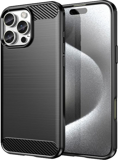 Techsuit Carbon Back Cover Σιλικόνης Μαύρο (iPhone 16 Pro Max)