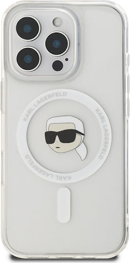 Karl Lagerfeld Karl Head Magsafe Umschlag Rückseite Kunststoff Weiß (iPhone 17 Pro Max / iPhone 17 Pro / iPhone 16 Pro Max)