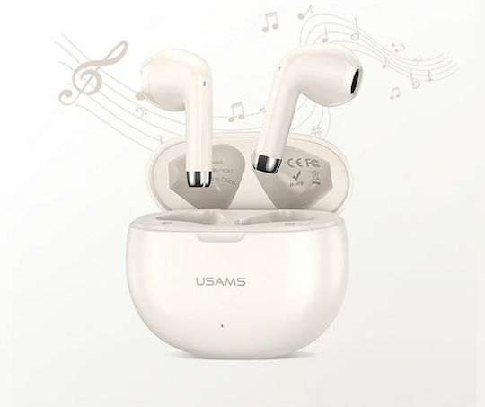 YO17 Earbud Bluetooth Handsfree Earphones with Charging Case Beige