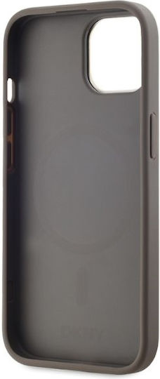 DKNY Checkered Pattern Umschlag Rückseite Synthetisches Leder / Leder Beige (iPhone 15)