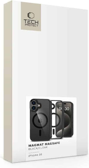 Tech-Protect Magmat Back Cover Plastic / Silicone Black / Clear (iPhone 16)