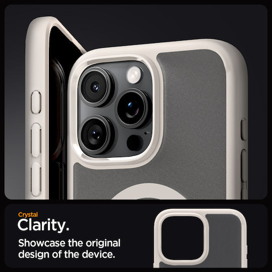Spigen Ultra Hybrid MagFit Back Cover Plastic 2mm Frost Natural Titanium (iPhone 16 Pro Max)
