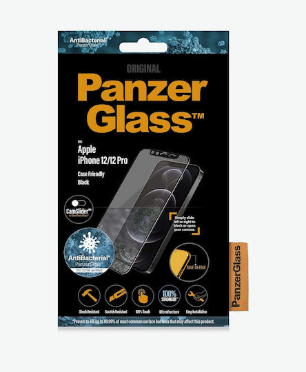 Antibakteriell Gehärtetes Glas Schwarz (iPhone 12 / 12 Pro)