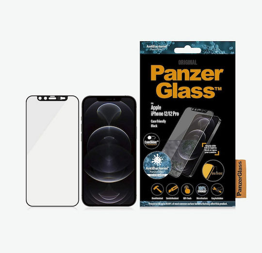 Antibakteriell Gehärtetes Glas Schwarz (iPhone 12 / 12 Pro)